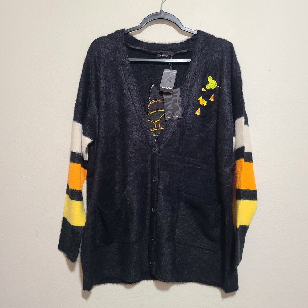 Torrid Disney Minnie Mouse Halloween Candy Corn Striped Cardigan Plus Size 6X Bl